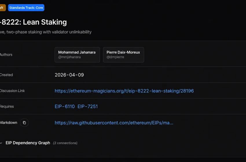  Institutional Ethereum Stakers Weigh Speed and Privacy Trade-off Under EIP-8222