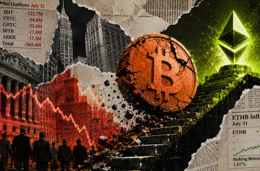 Bitcoin ETFs just bled $265M in a brutal 24 hours, and Ethereum’s supposed rescue is another BlackRock illusion