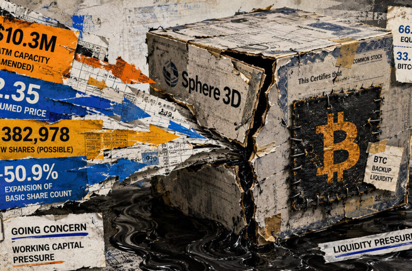 Facing a severe cash crunch, Bitcoin miner Sphere 3D quietly prepares to dilute its shareholders by a staggering 50%