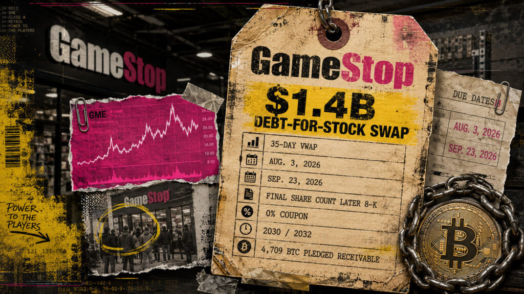 GameStop plans $1.4 billion stock swap as Bitcoin collateral risk emerges