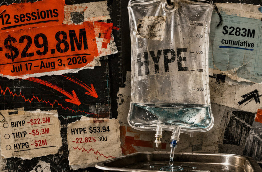 HYPE ETFs see $29.8M outflow drought as flows stay positive
