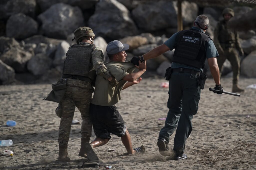 Spain adds barrier between Ceuta and Morocco after EU states warn on 'uncontrolled mass crossings'