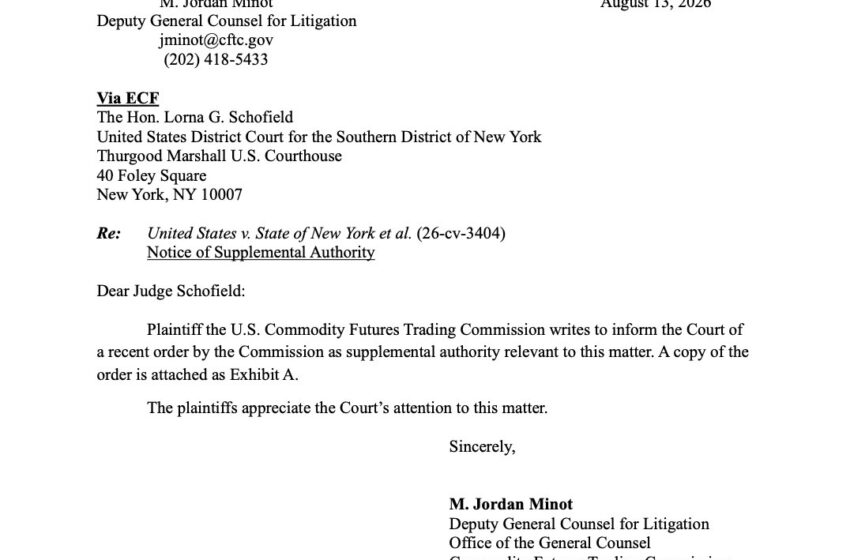  US CFTC Asks Kalshi to Defy State Court Orders amid Cease Ruling in Washington