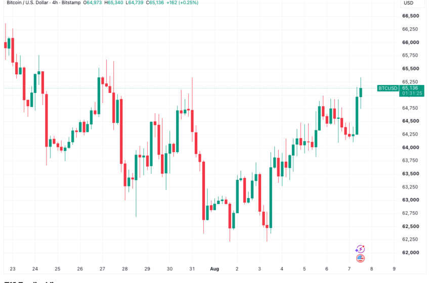 US Nonfarm Payrolls Miss Sends Bitcoin Above $65,000