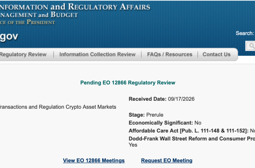 CFTC crypto market regulation enters White House review
