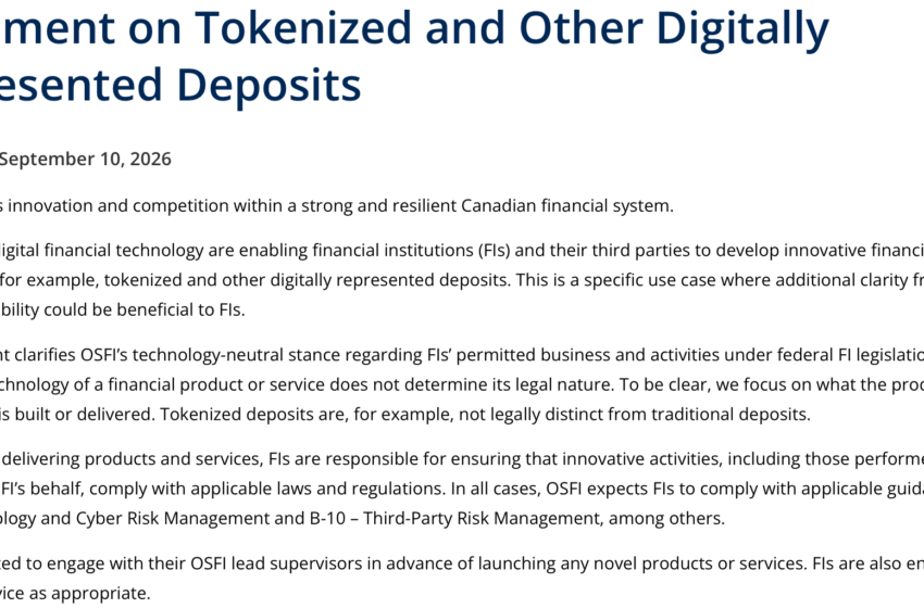 Canadian Banking Giants Explore Tokenized Deposits