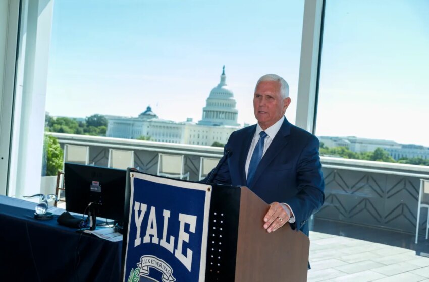 Exclusive: Nancy Pelosi and Mike Pence shared an emotional embrace at the Yale Leadership Institute