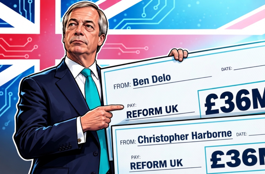 Farage’s Reform UK Gets $97M From Two Crypto Billionaires