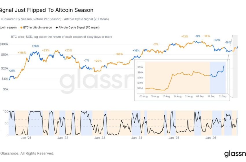 Onchain Metric Fires New Altseason Signal Amid Flat Bitcoin Dominance
