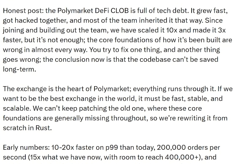  Polymarket Is Rebuilding Its CLOB After Multiple Outages, VP Engineering Josh Stevens Says